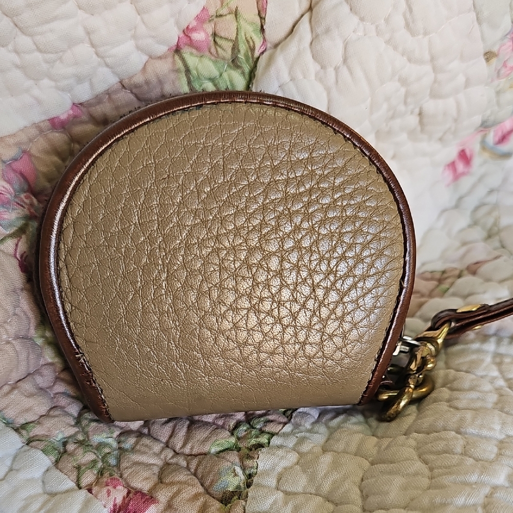Vintage Dooney & Bourke AWL Taupe & Burnt Cedar Duck Coin Purse - Picture 12 of 16